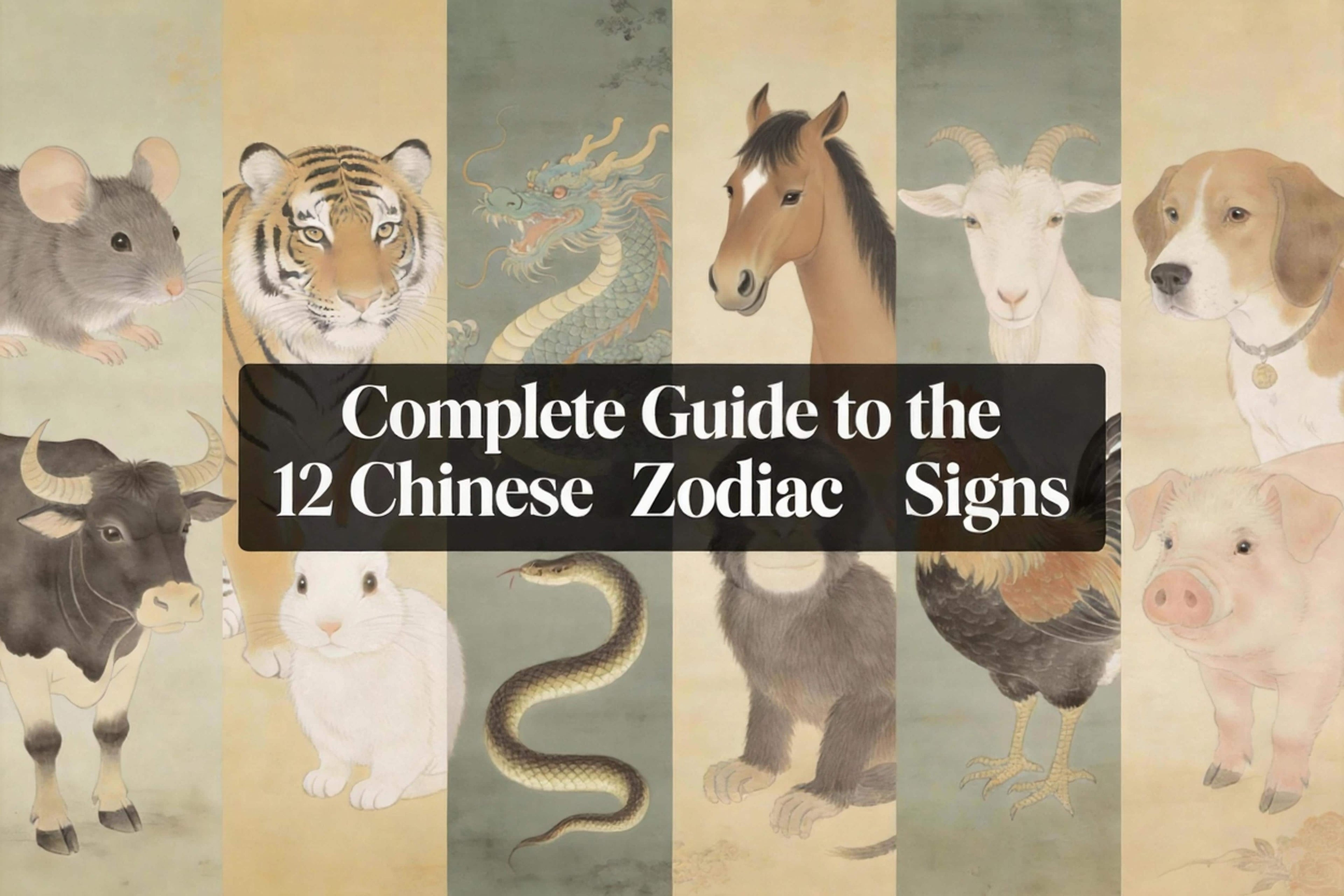 Chinese Zodiac Three Harmony Trines chart — Rat Dragon Monkey, Ox Snake Rooster, Tiger Horse Dog, Rabbit Goat Pig