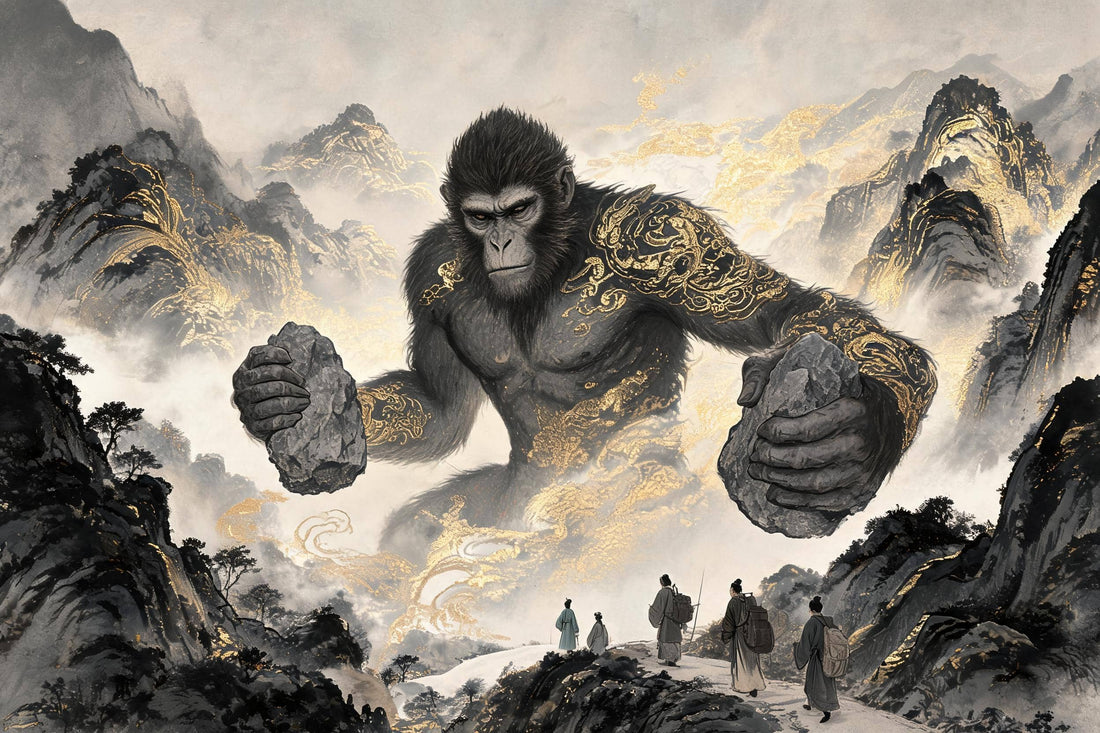 Jufu the guardian monkey from Chinese mythology, Shan Hai Jing, ancient myth behind the Chinese Zodiac Monkey sign
