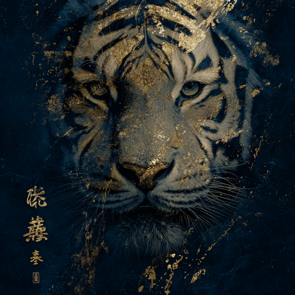 镇山虎 Mountain Tiger — 十二生肖手机壁纸