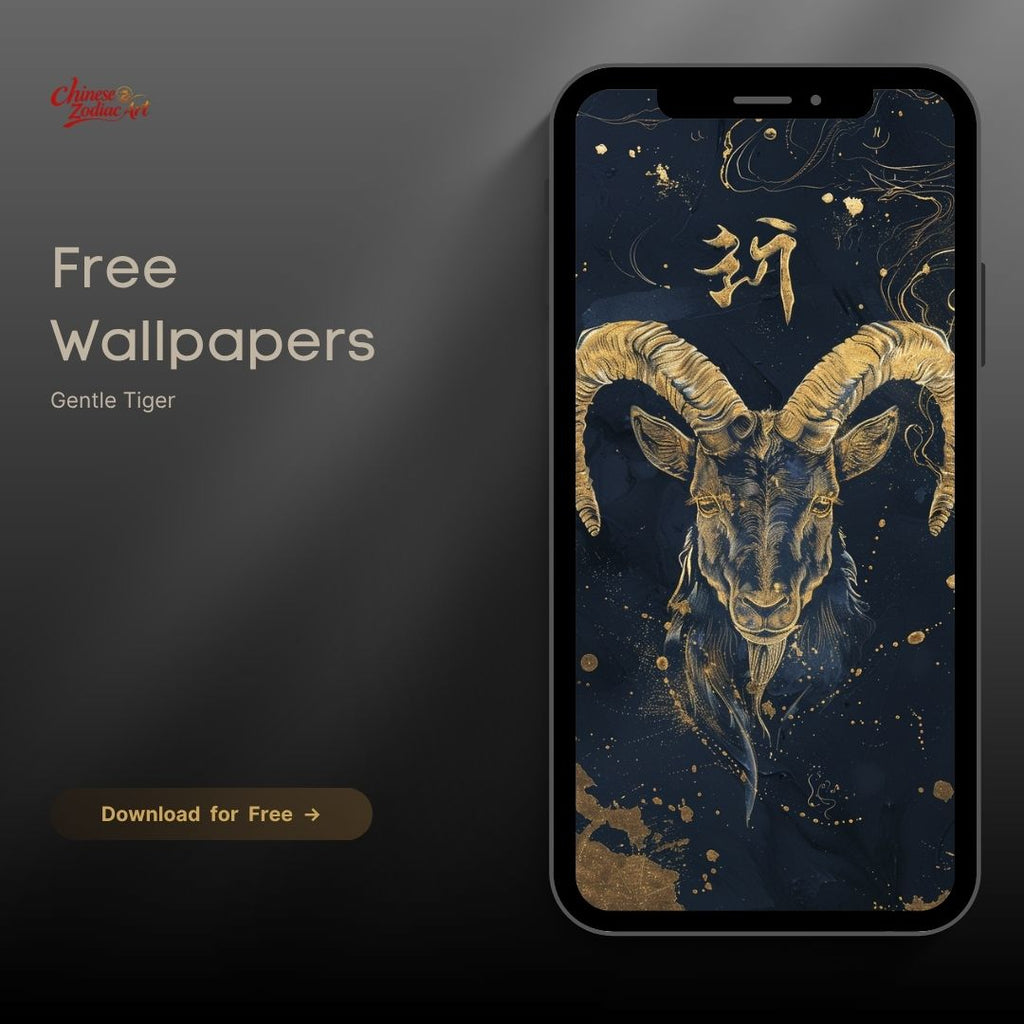 Chinese Zodiac Goat Phone Wallpaper — Free Download