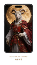 Epic Goat guardian wallpaper inspired by Eastern fantasy mythology