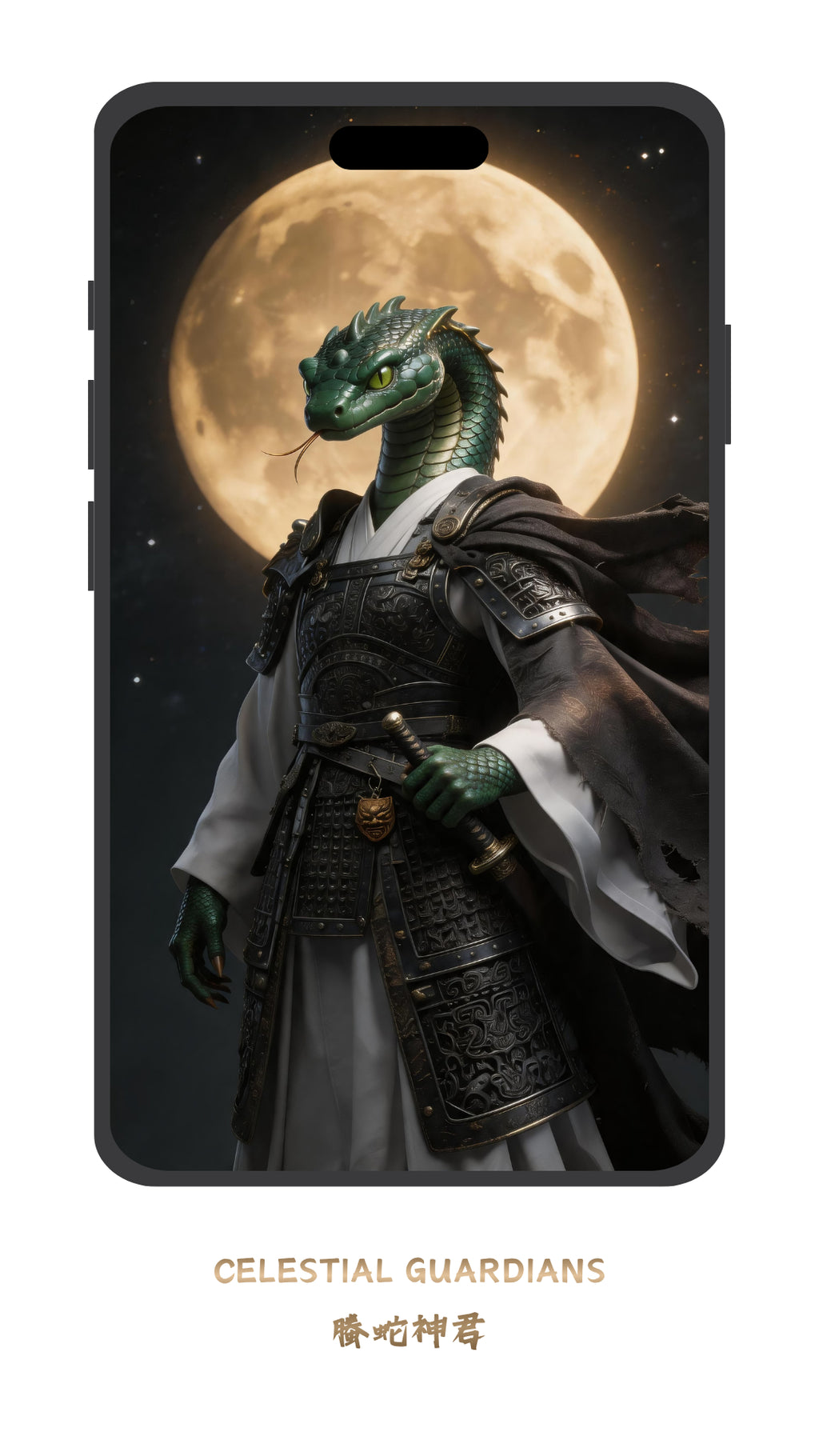 Epic Snake guardian wallpaper inspired by Eastern fantasy mythology