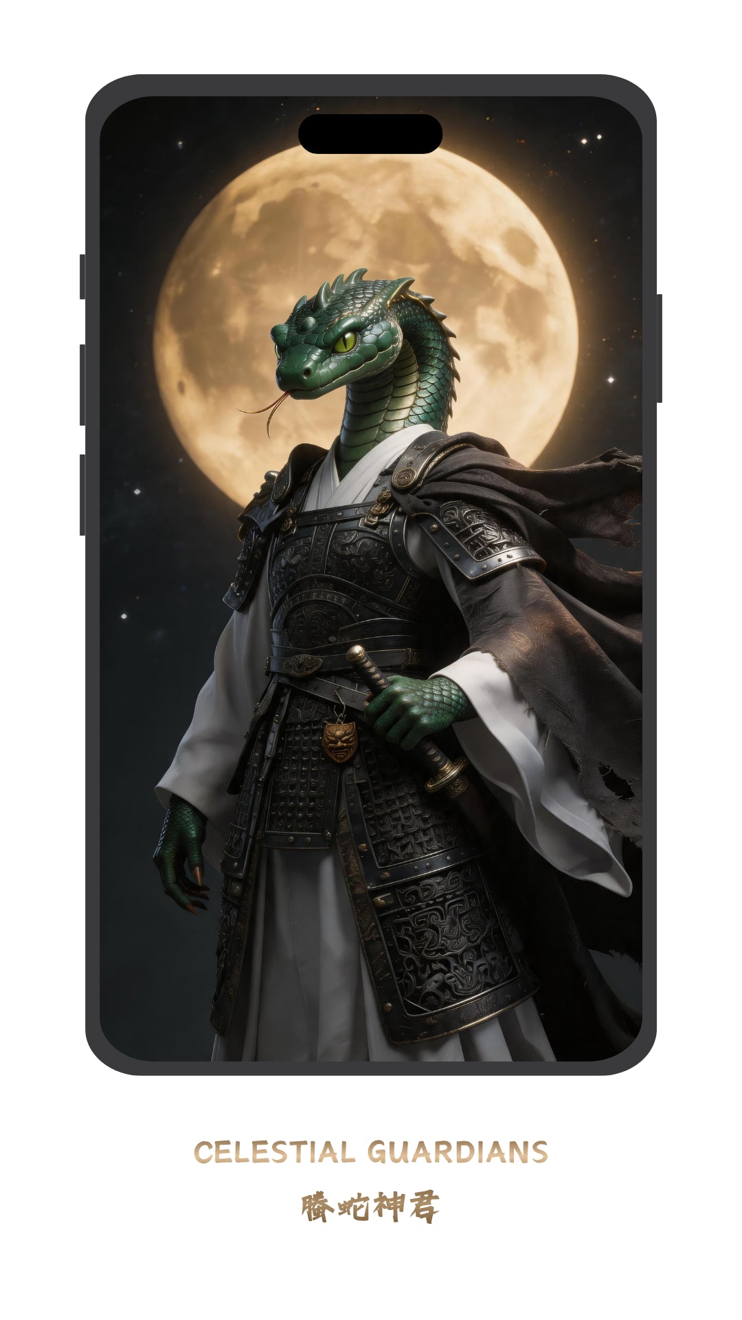 Epic Snake guardian wallpaper inspired by Eastern fantasy mythology