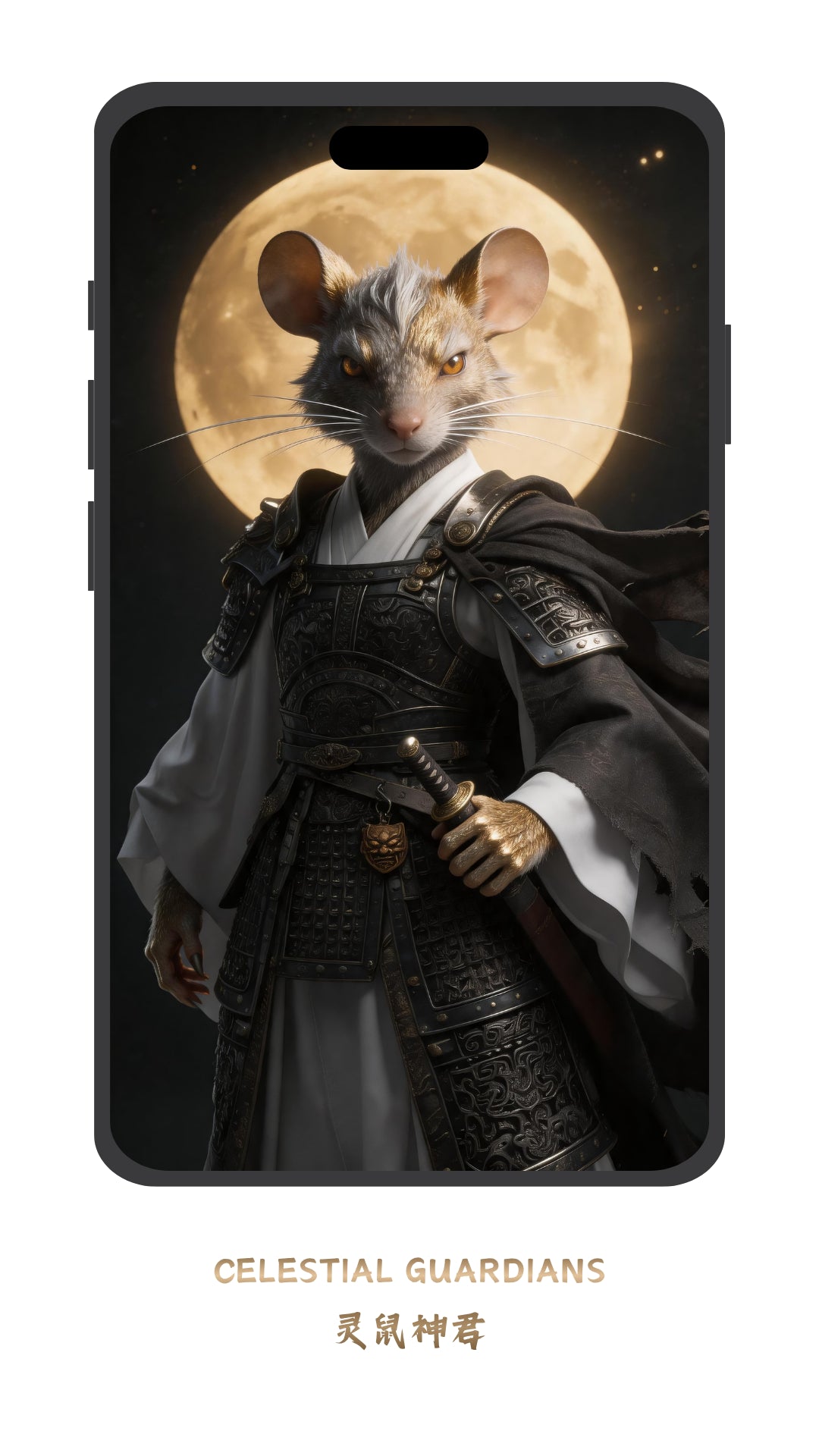 Epic Rat guardian wallpaper inspired by Eastern fantasy mythology