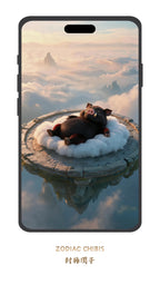 Cute Pig chibi phone wallpaper with Chinese zodiac theme