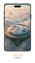 Cute Tiger chibi phone wallpaper with Chinese zodiac theme