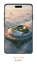 Cute Snake chibi phone wallpaper with Chinese zodiac theme
