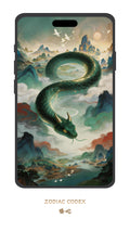 Shanhaijing Snake wallpaper in traditional Chinese ink art style