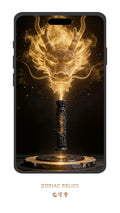 Luxury black gold Chinese Zodiac Dragon phone wallpaper