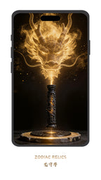 Luxury black gold Chinese Zodiac Dragon phone wallpaper