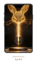 Luxury black gold Chinese Zodiac Rabbit phone wallpaper