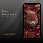 Chinese Zodiac Pig Phone Wallpaper — Free Download